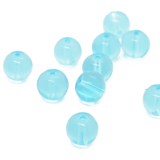 Perle aus Glas hellblau / Kugel / Ø 10mm