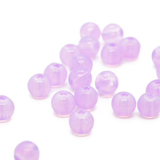 Glasperle Kugel / violet opal / Ø 6mm