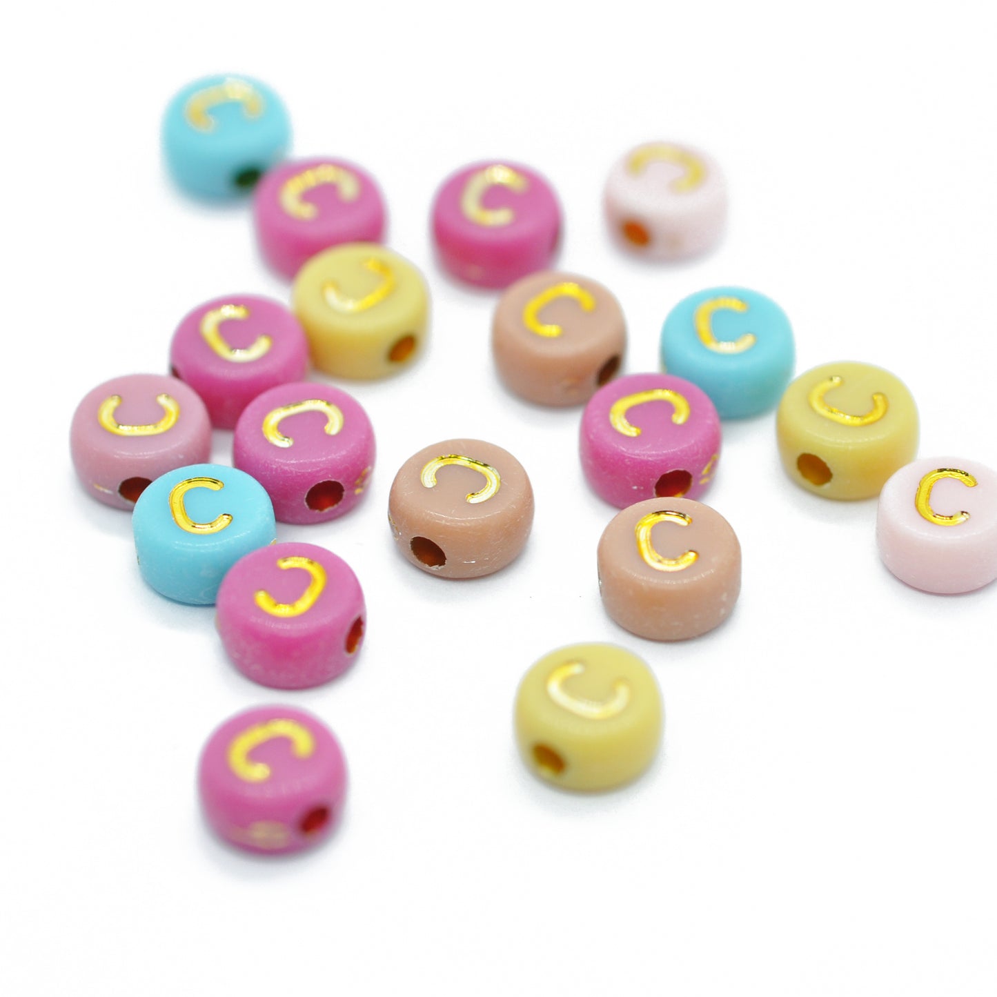 Buchstabe / gold vintage bunt / acryl / 6mm