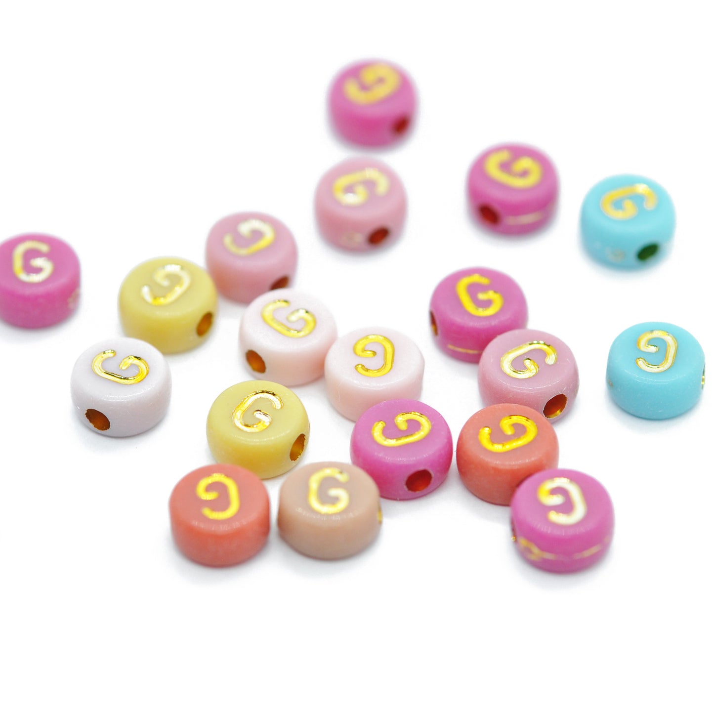 Buchstabe / gold vintage bunt / acryl / 6mm