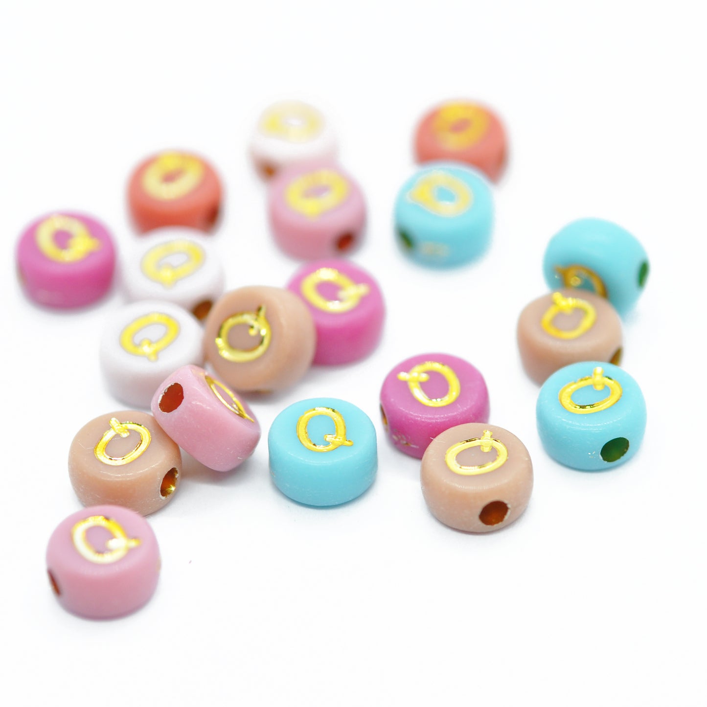 Buchstabe / gold vintage bunt / acryl / 6mm