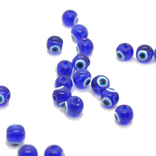 Auge Evil Eye Glas / blau weiss / 6 mm