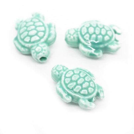 Porzellan Schildkröte mint / 19mm