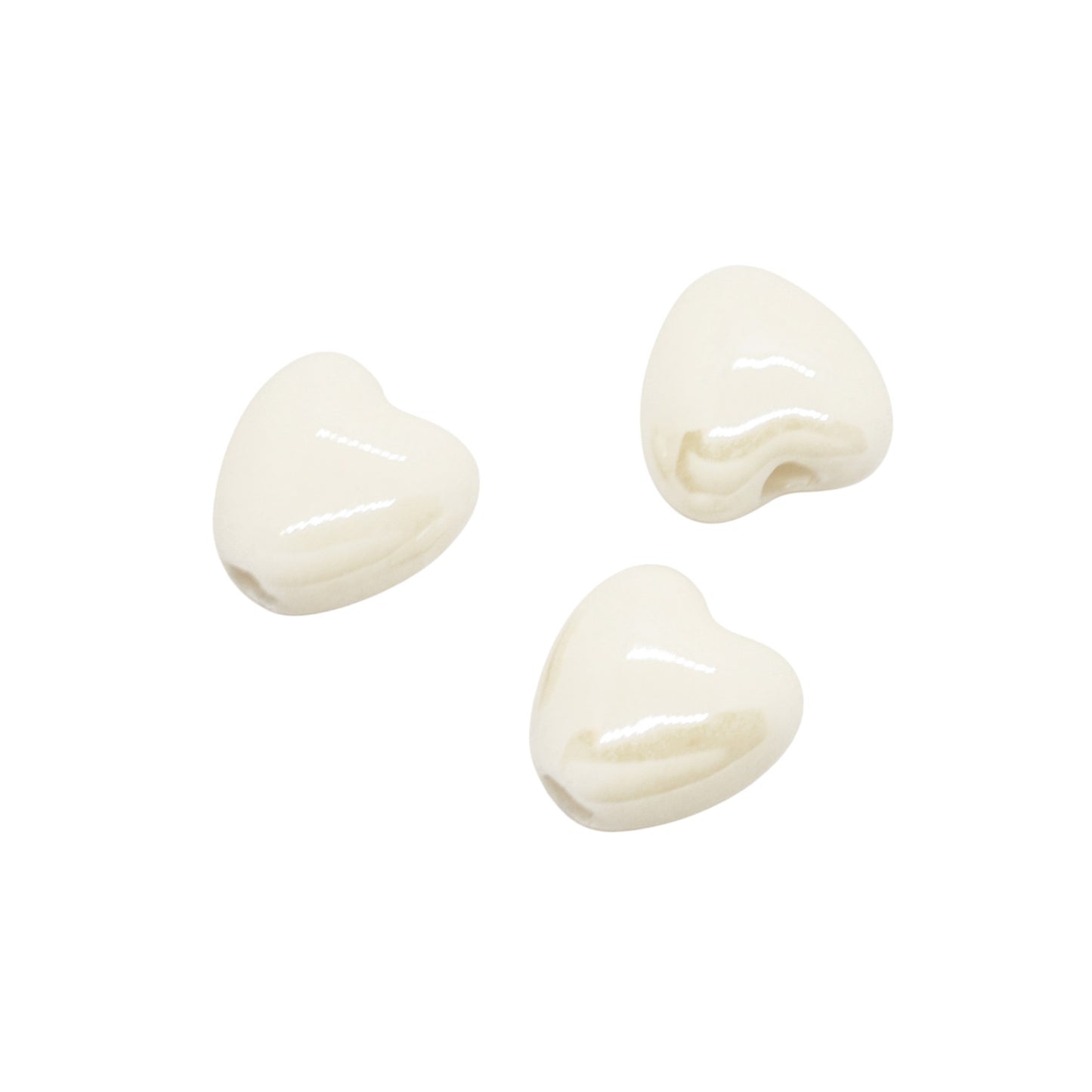 Porzellan Herz weiss / 10mm