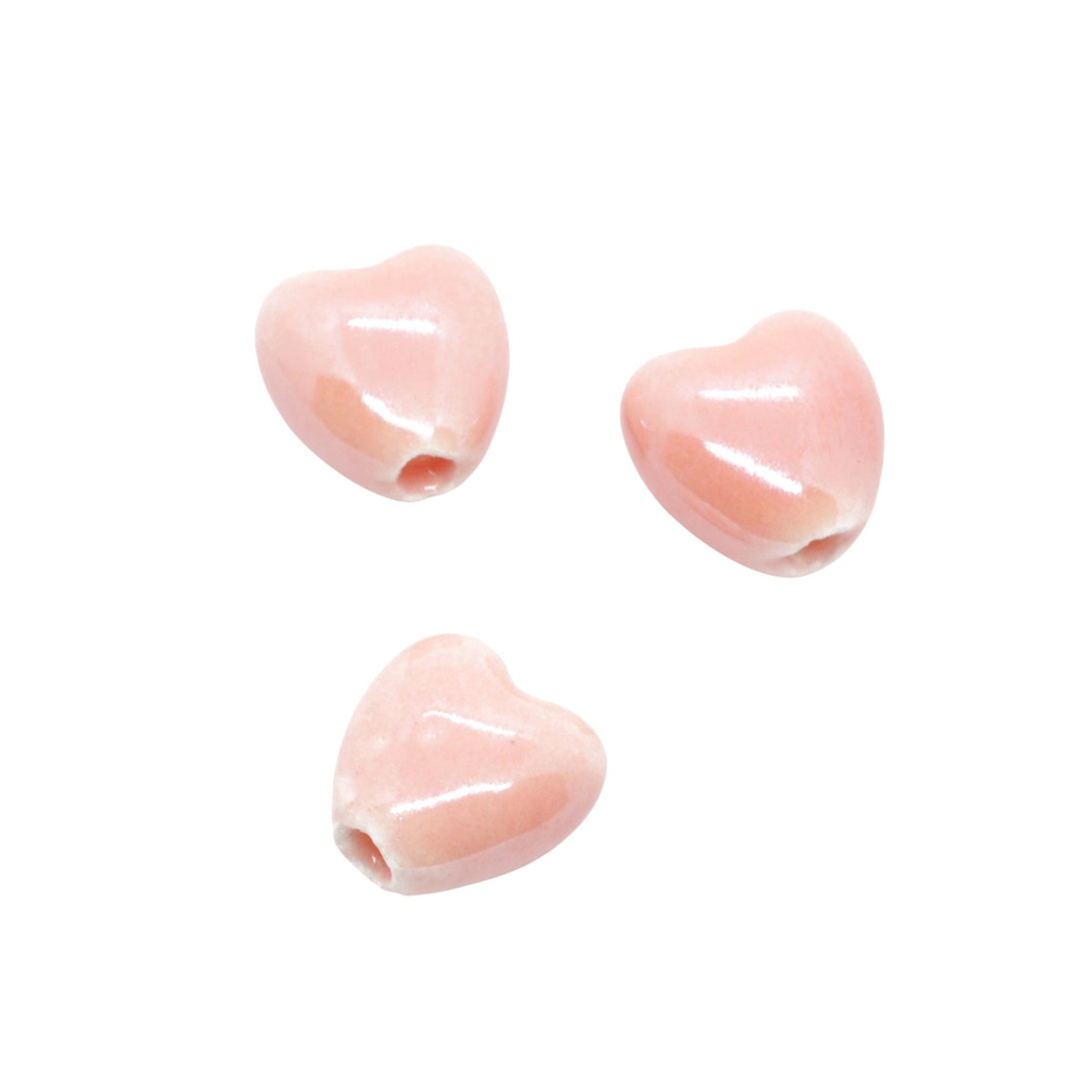 Porzellan Herz lachs / 10mm