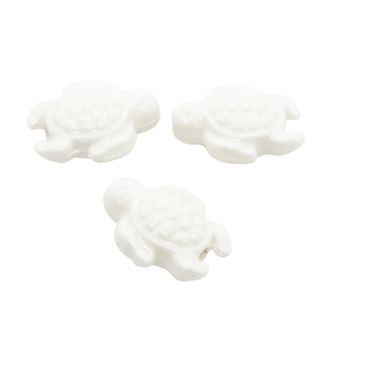 Porzellan Schildkröte weiss / 19mm