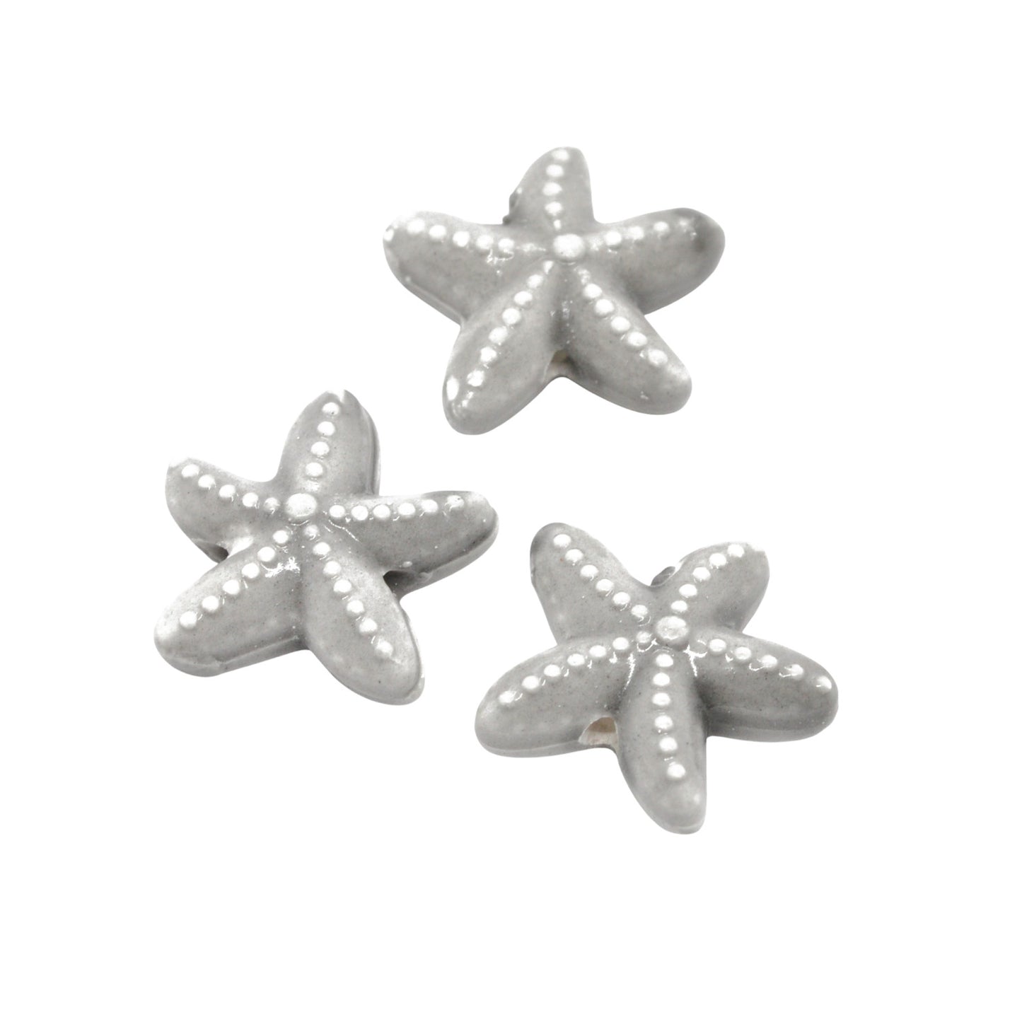 Porzellan Seestern vintage grau / 18mm