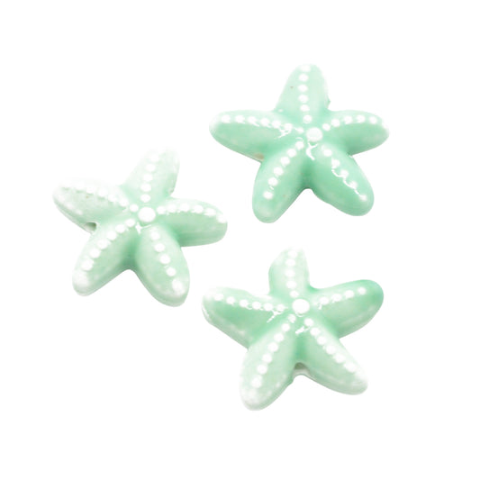 Porzellan Seestern seegrün / 18mm