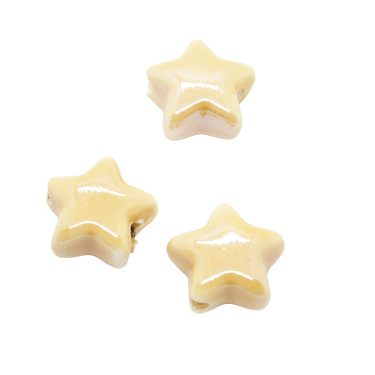 Porzellan Stern beige / 13mm