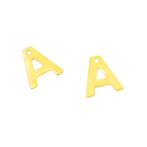 Letter Pendant A / stainless steel / gold plated / 12mm