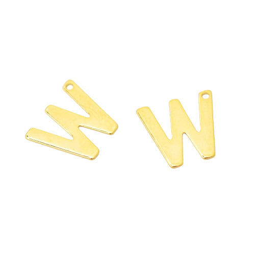 Buchstabe Anhänger / Edelstahl vergoldet / 12mm