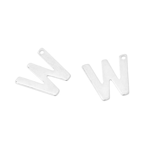 Letter Pendant A / stainless steel / silver colored / 12mm