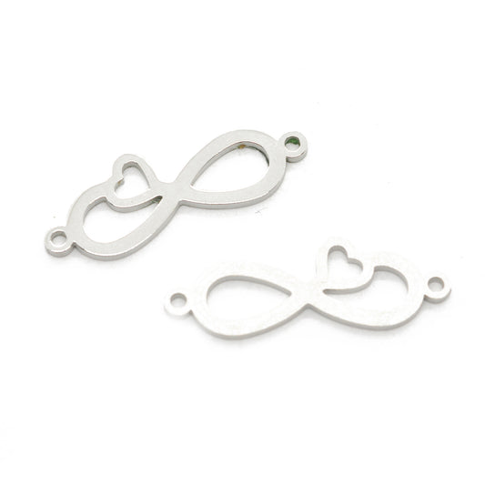 Infinity Herz Verbinder Edelstahl / 10x25mm