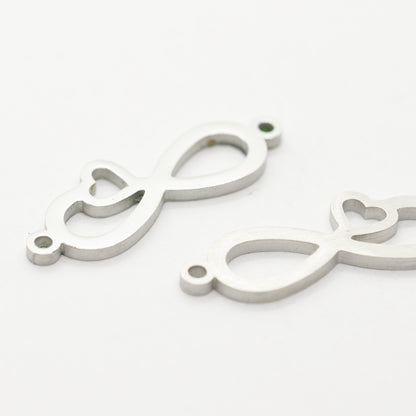 Infinity Herz Verbinder Edelstahl / 10x25mm