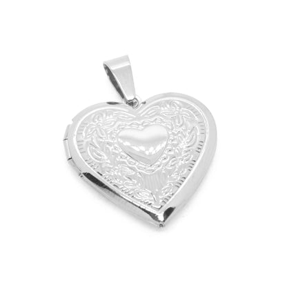 Herz Medaillon Edelstahl vintage / 28mm