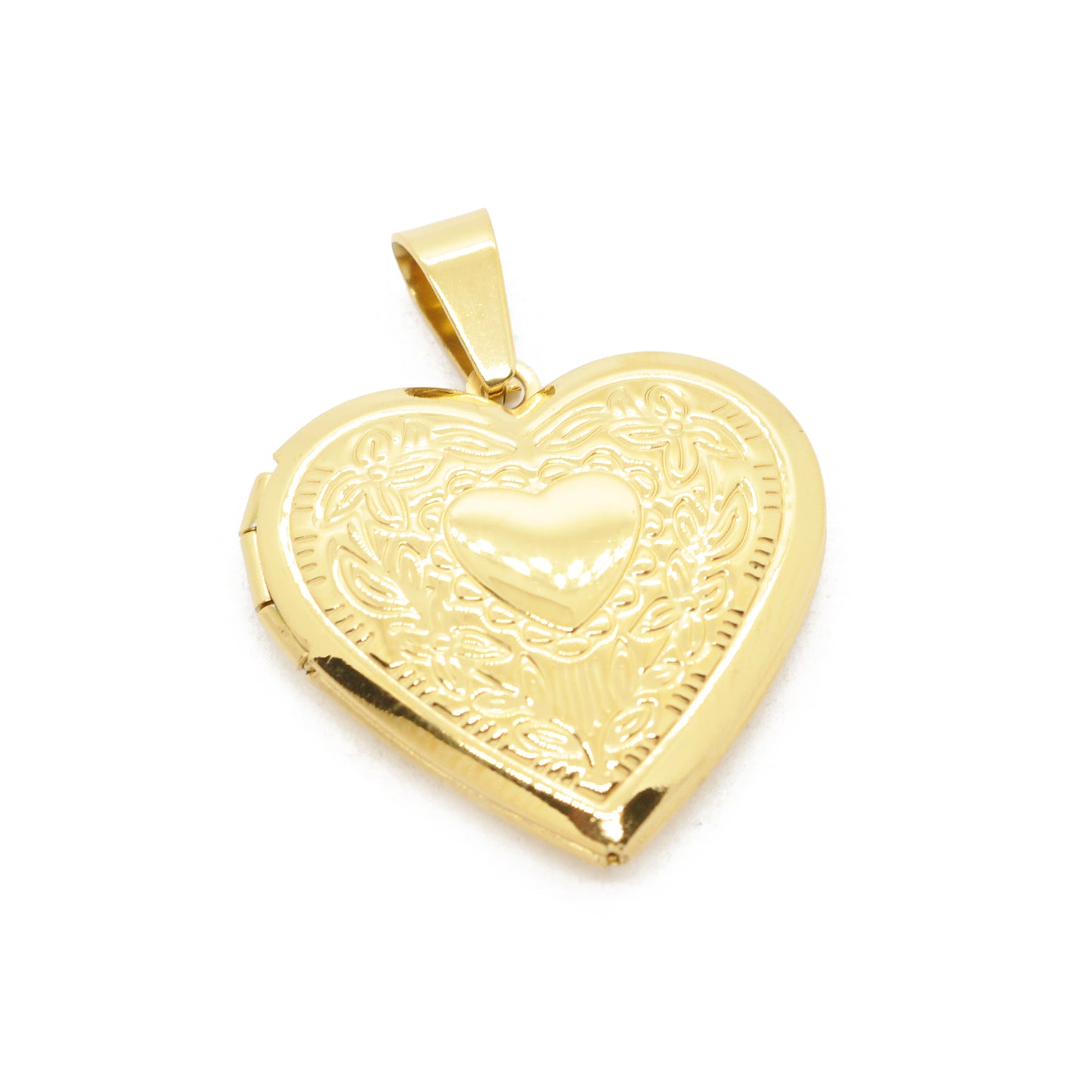 Herz Medaillon Edelstahl vintage / 28mm