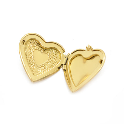 Herz Medaillon Edelstahl vintage / 28mm