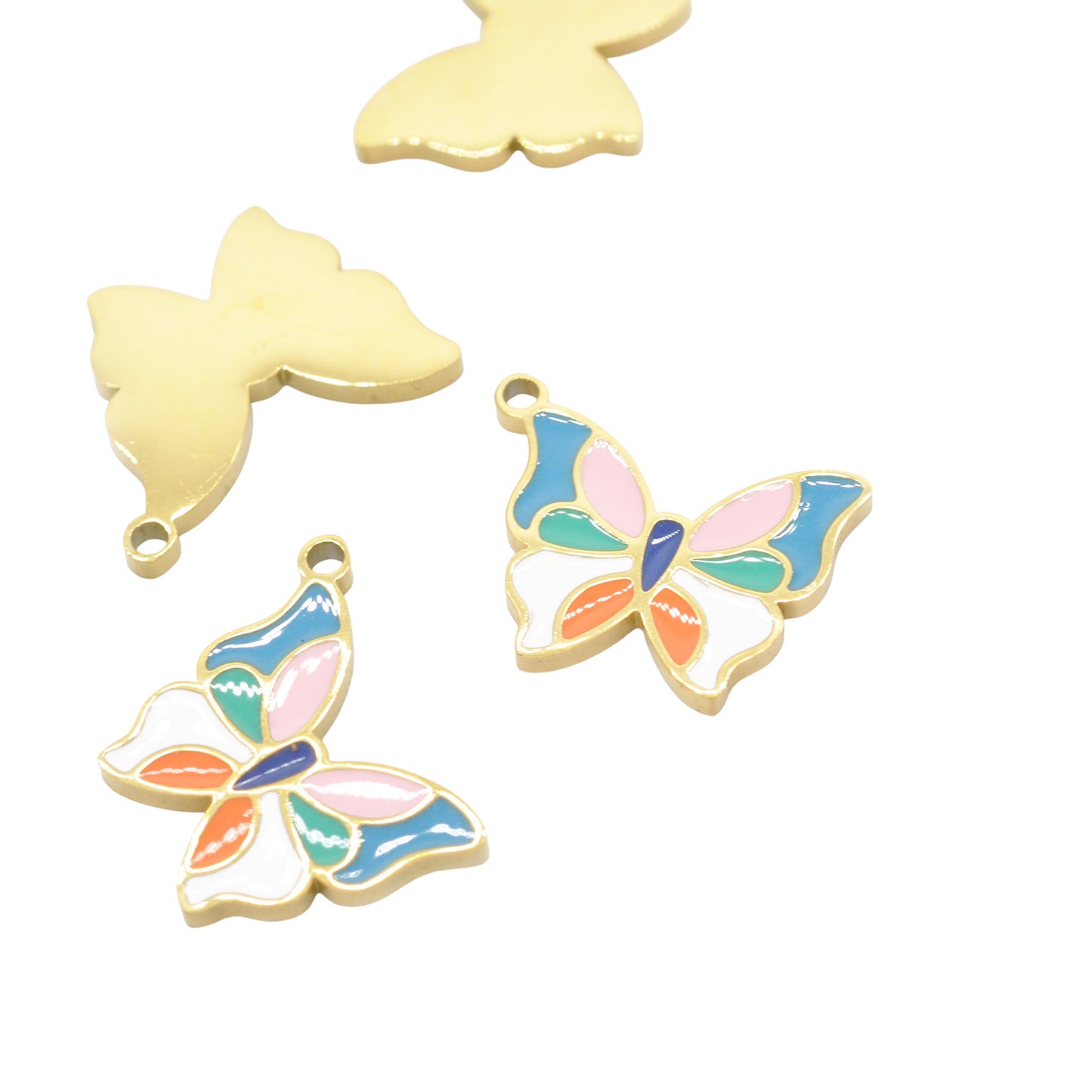 Schmetterling bunt Anhänger Edelstahl / 12mm