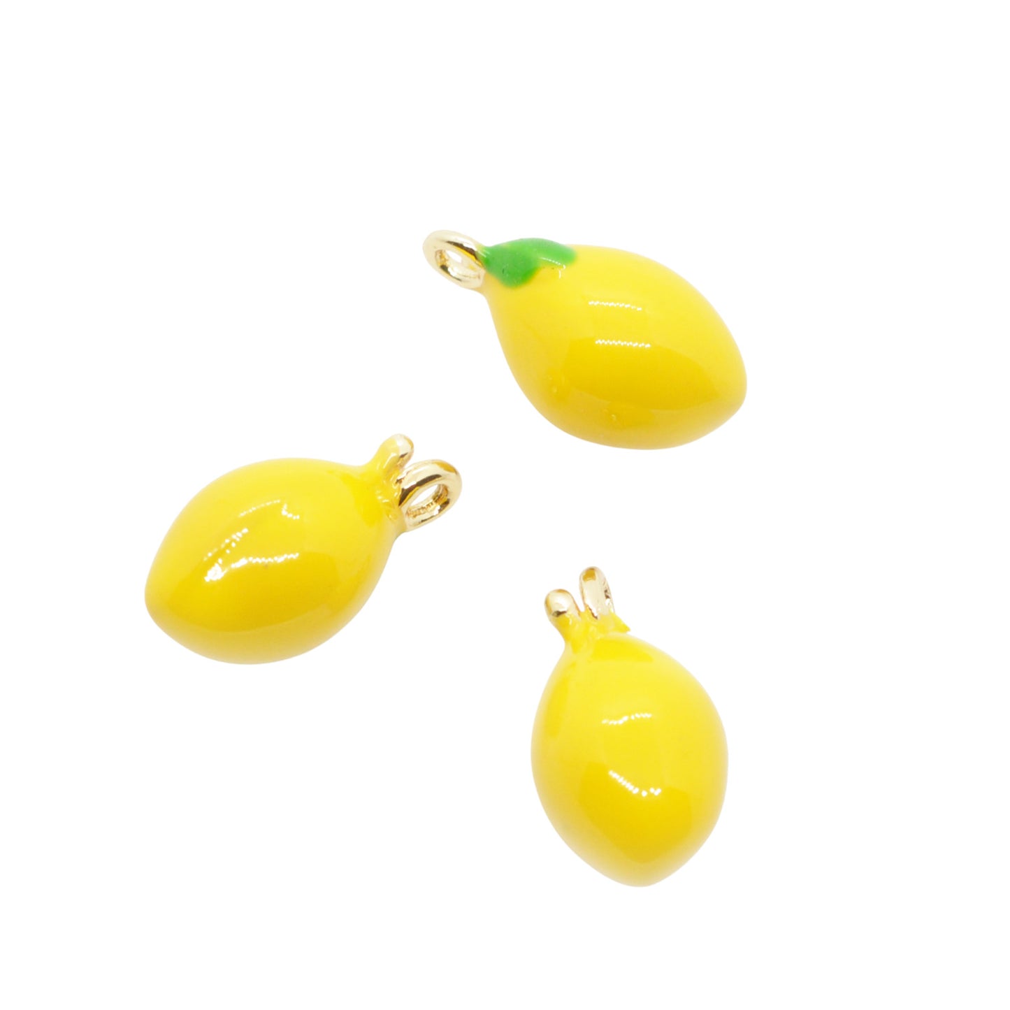 Zitrone Anhänger gelb emailliert / 12mm