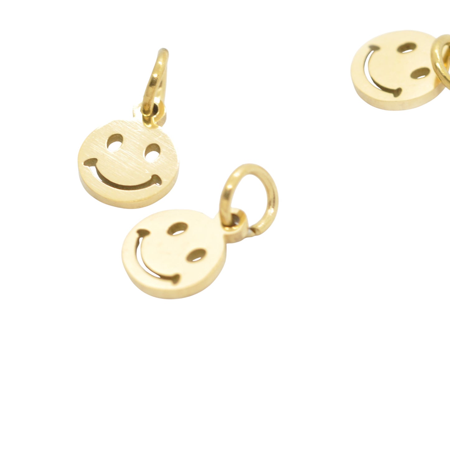 Smiley Anhänger Charm Edelstahl / 8mm