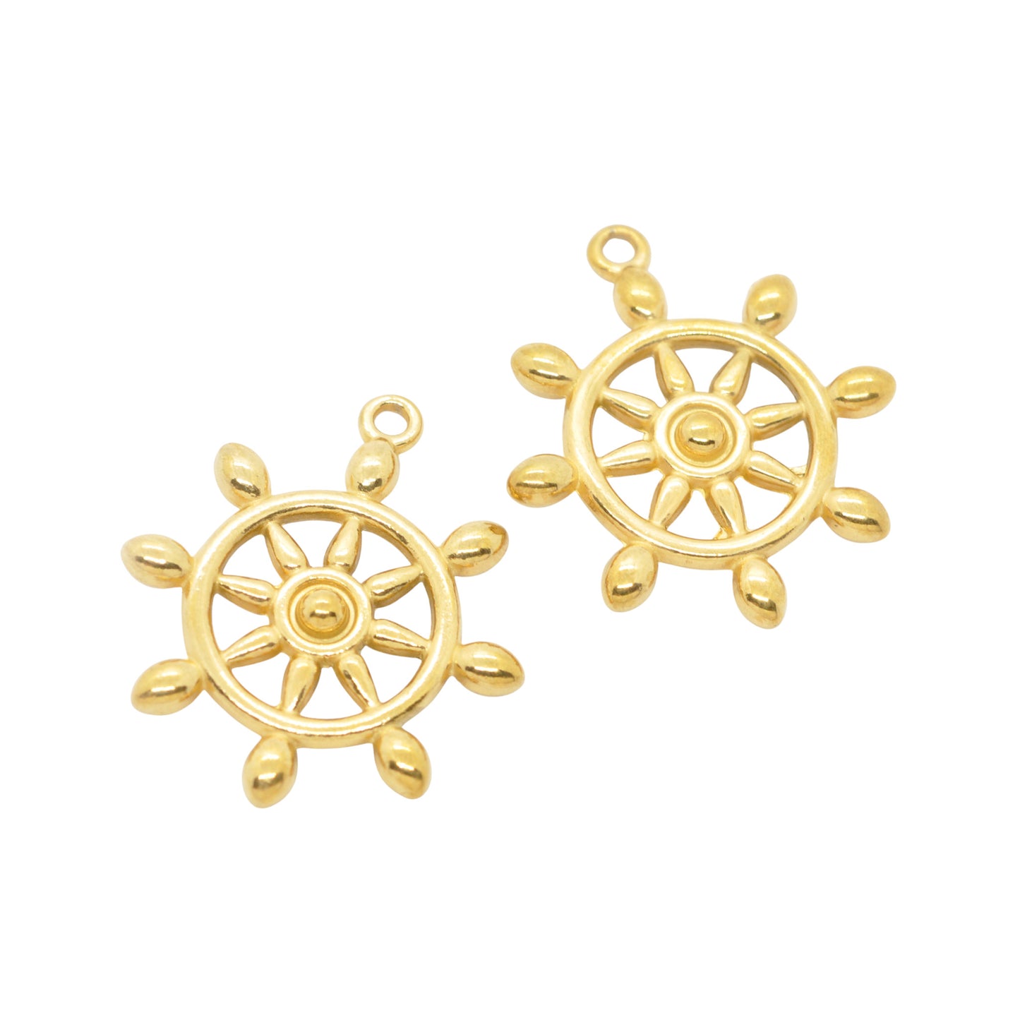 Steuerrad Anhänger Charm Edelstahl / 22mm