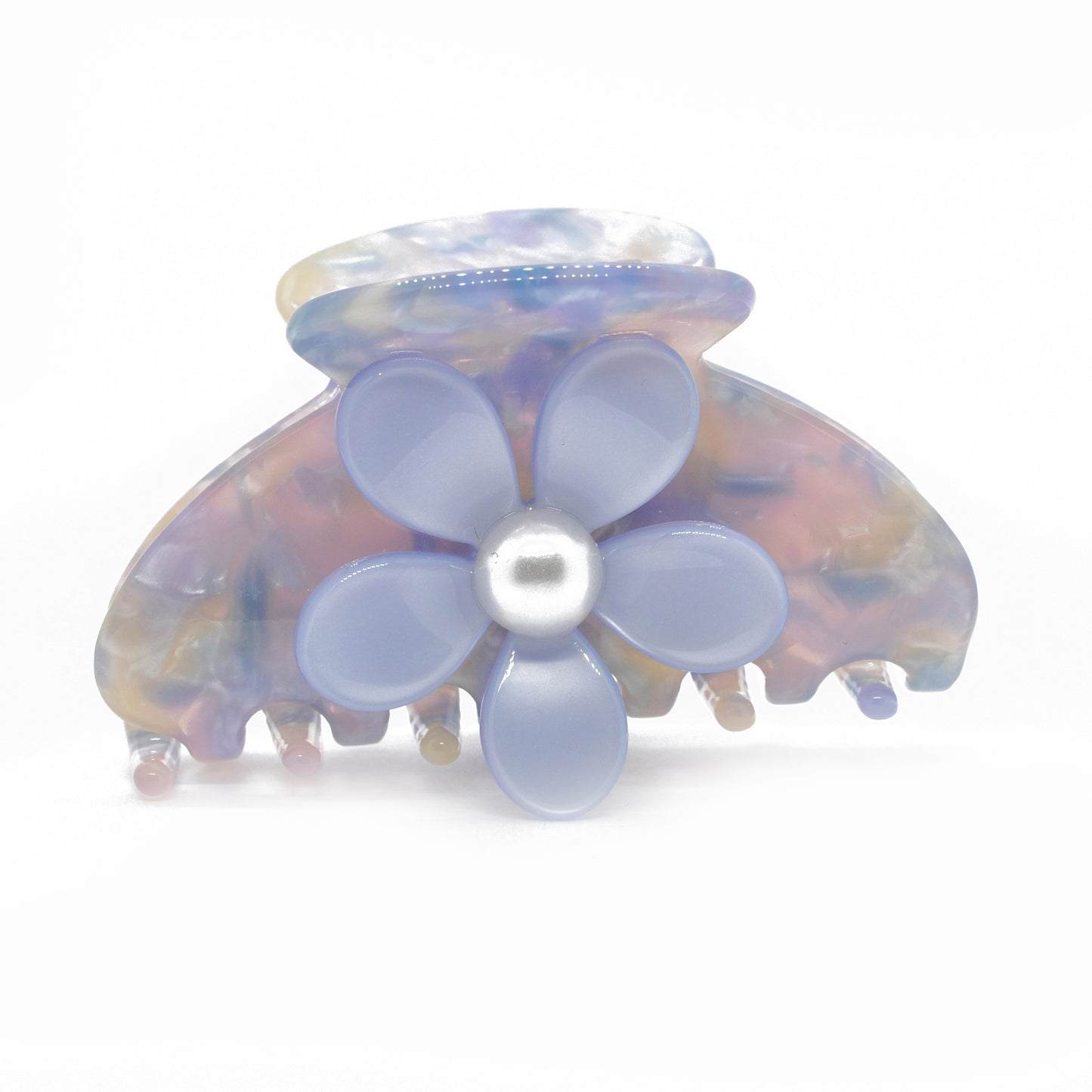 Haarklammer / big flower purple blue