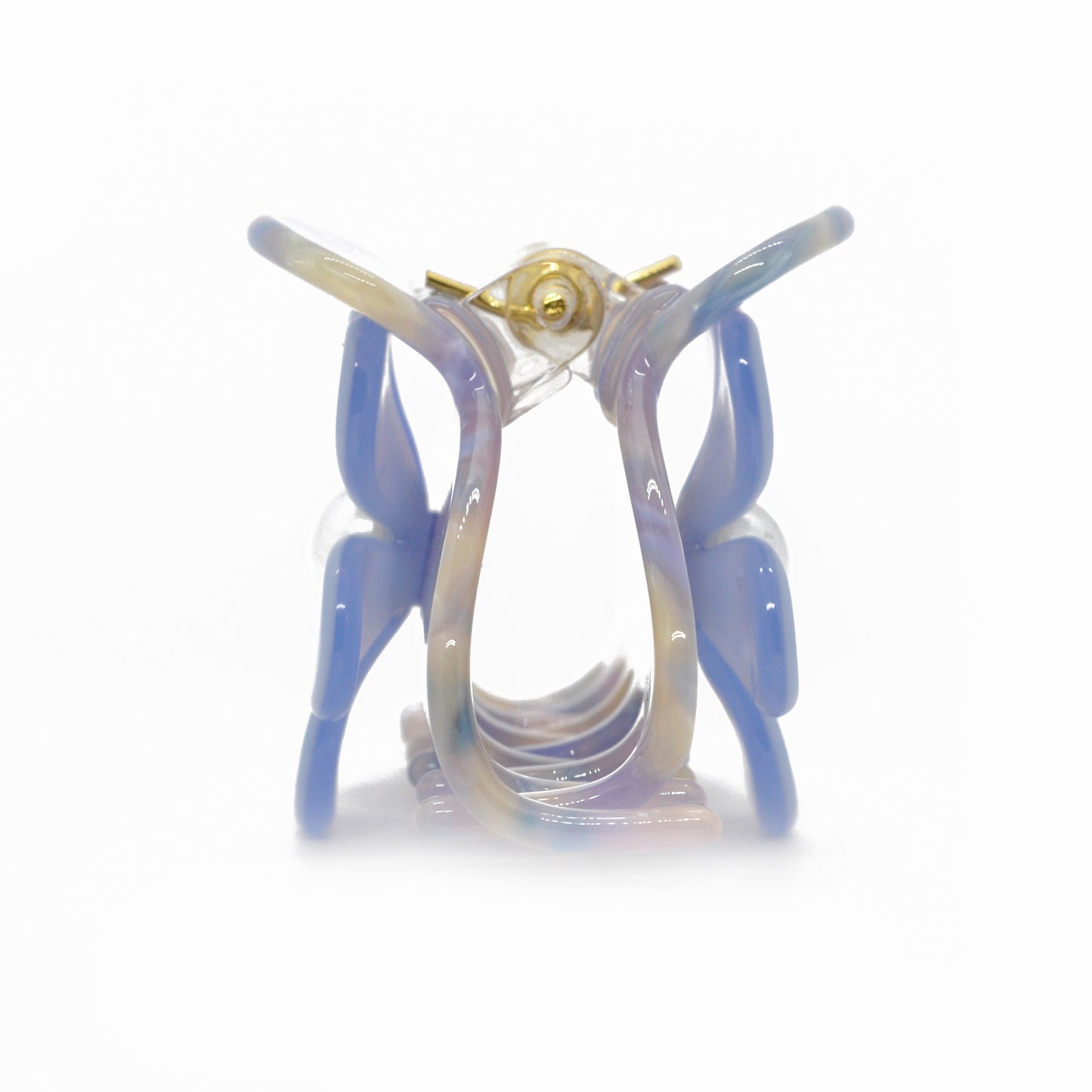 Haarklammer / big flower purple blue