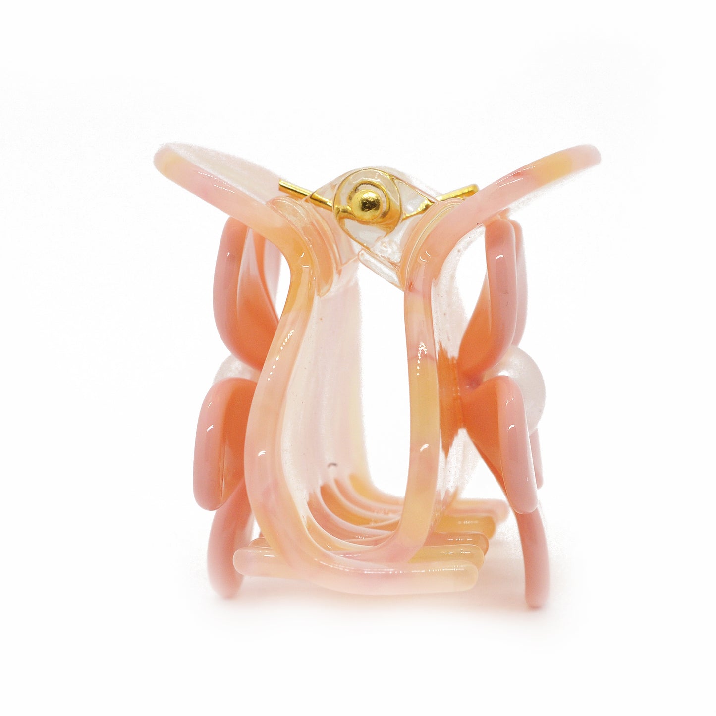 Haarklammer / big flower peach rose