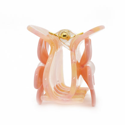 Haarklammer / big flower peach rose