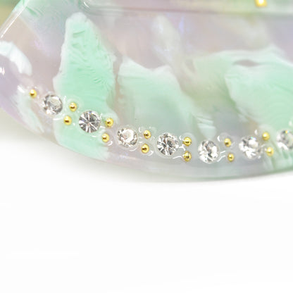 Haarklammer / 3 bling butterflies pastell clouds