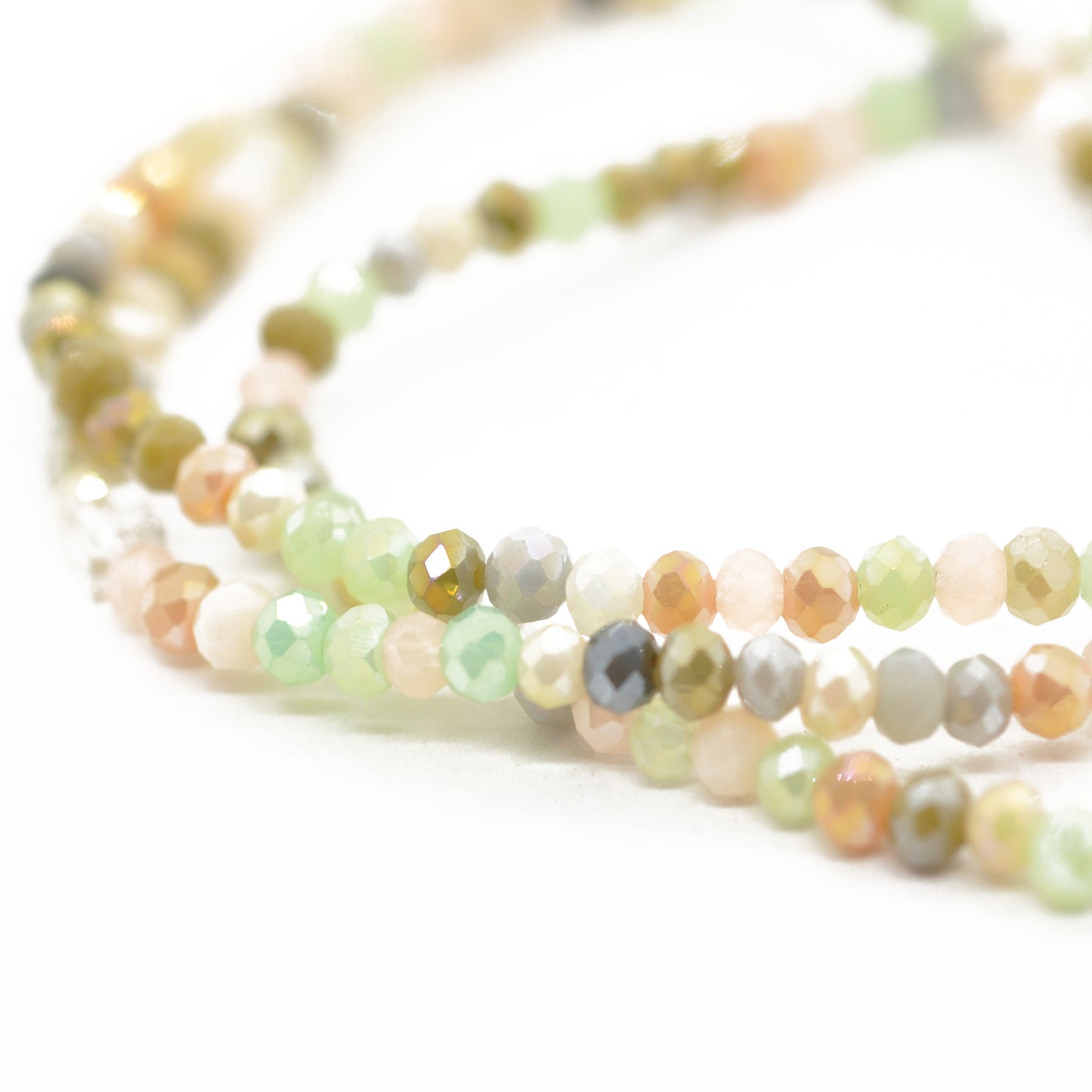 Briolette Strang / Kristall olive vintage mix / Ø 2 mm