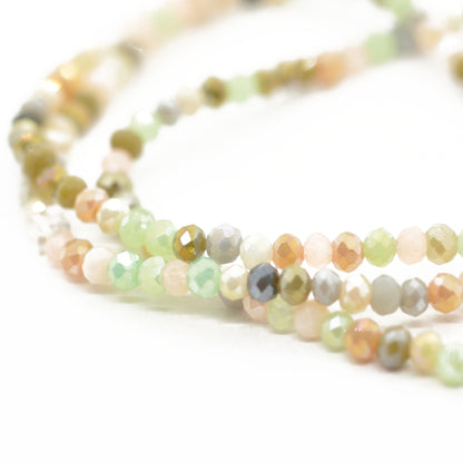Briolette Strang / Kristall olive vintage mix / Ø 2 mm