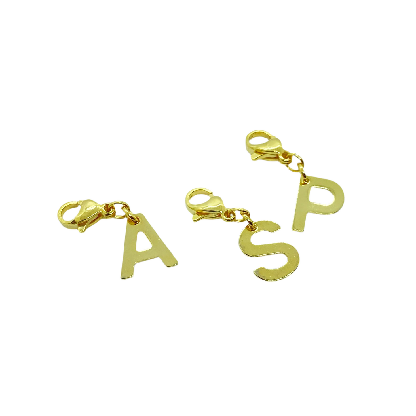 Letter charm pendant / stainless steel