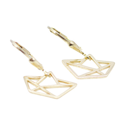 Paper boat origami earrings / 925 sterling silver