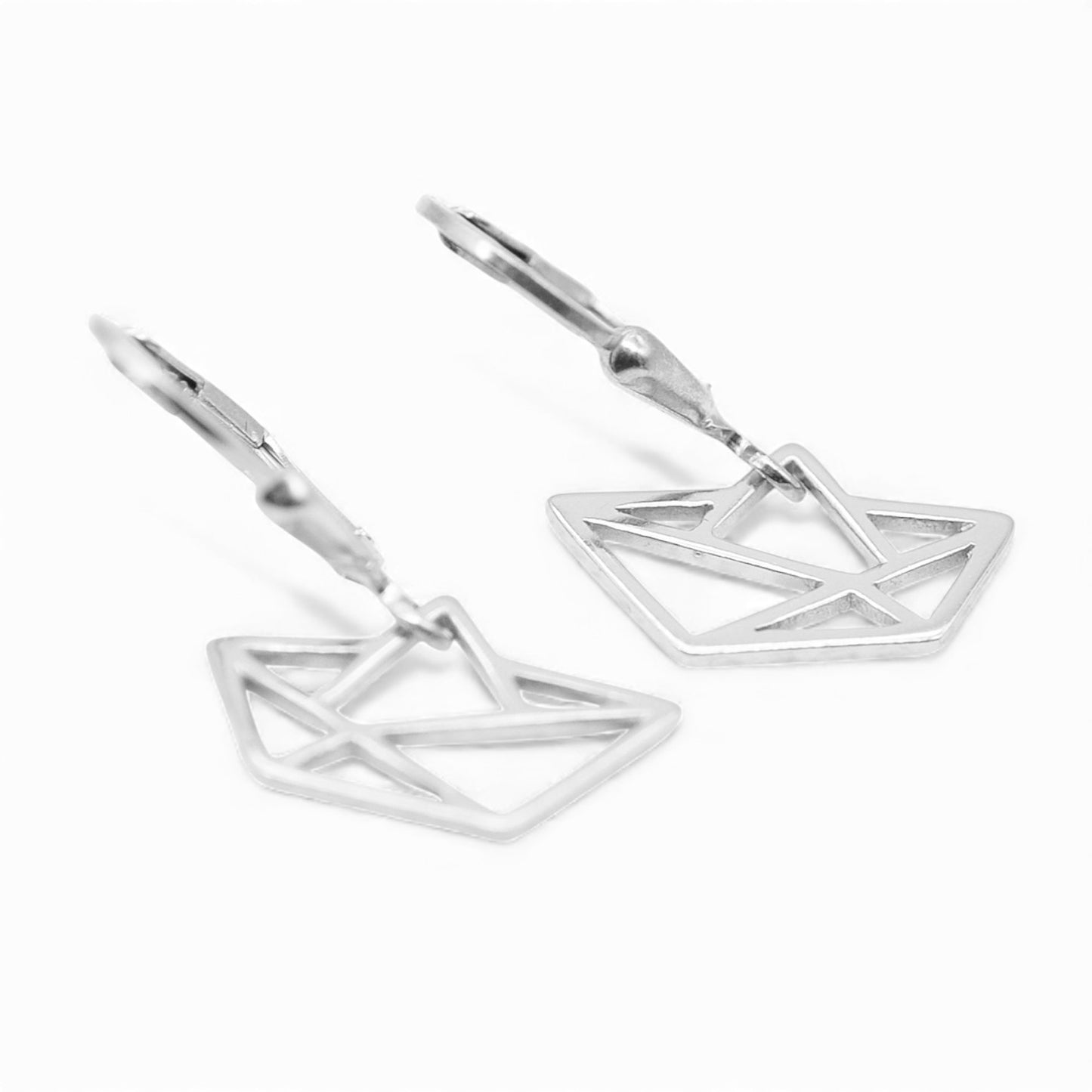 Paper boat origami earrings / 925 sterling silver