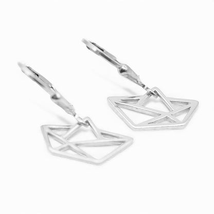 Paper boat origami earrings / 925 sterling silver