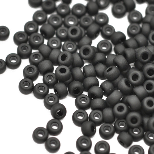 Miyuki Rocailles 8/0 schwarz opak matt / 11gr. Ø 3mm (04011)