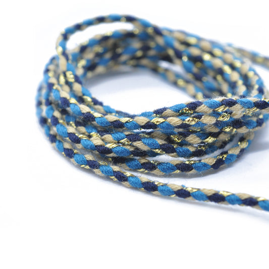 Kordel geflochten BLUE SKY / Ø 2mm / 100cm