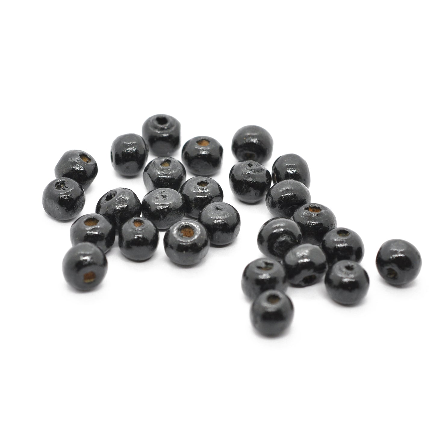 Wooden beads / black / 100 pcs. Ø 7 mm