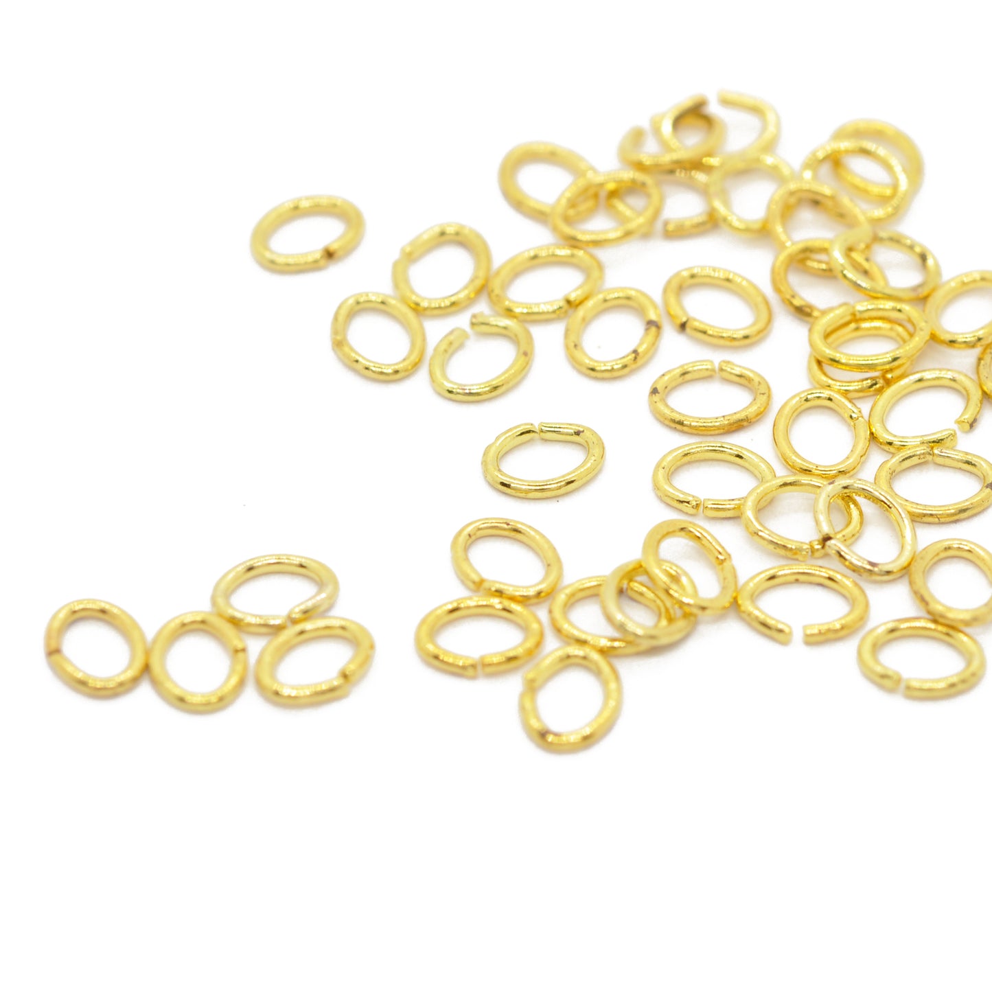 Eyelet binding ring oval / gold-colored / 50 pcs.