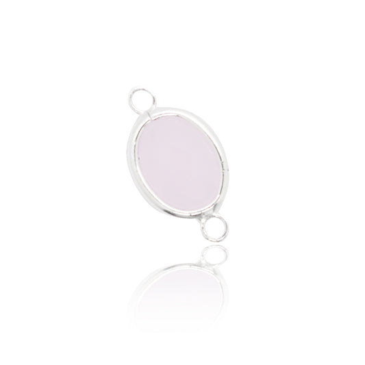 Crystal Verbinder / rosa opal / 925er Silber / 10mm