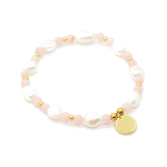 Mama Armband aus Süßwasserperle / Edelstahl vergoldet