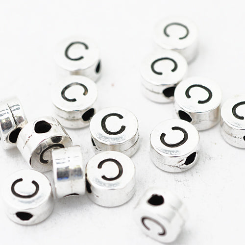 Buchstabe / Messing 999er versilbert / Ø 7mm