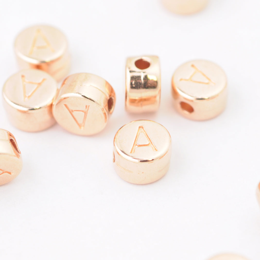 Letter A / rose metal / Ø 7mm
