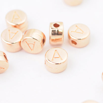 Letter A / rose metal / Ø 7mm