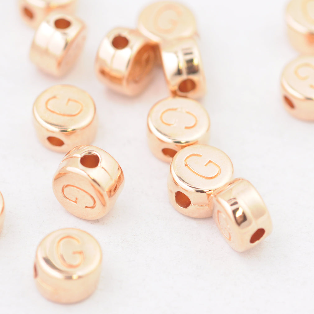 Letter A / rose metal / Ø 7mm