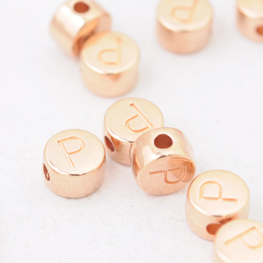 Letter A / rose metal / Ø 7mm