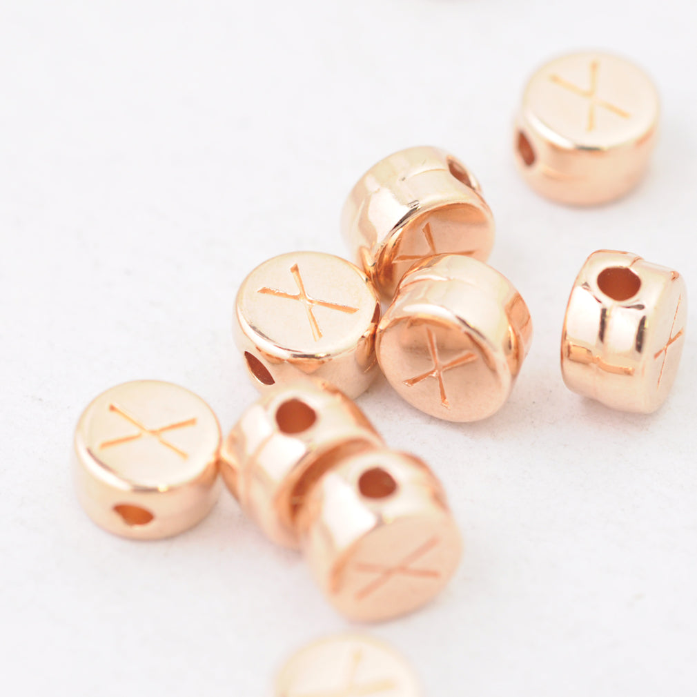Letter A / rose metal / Ø 7mm