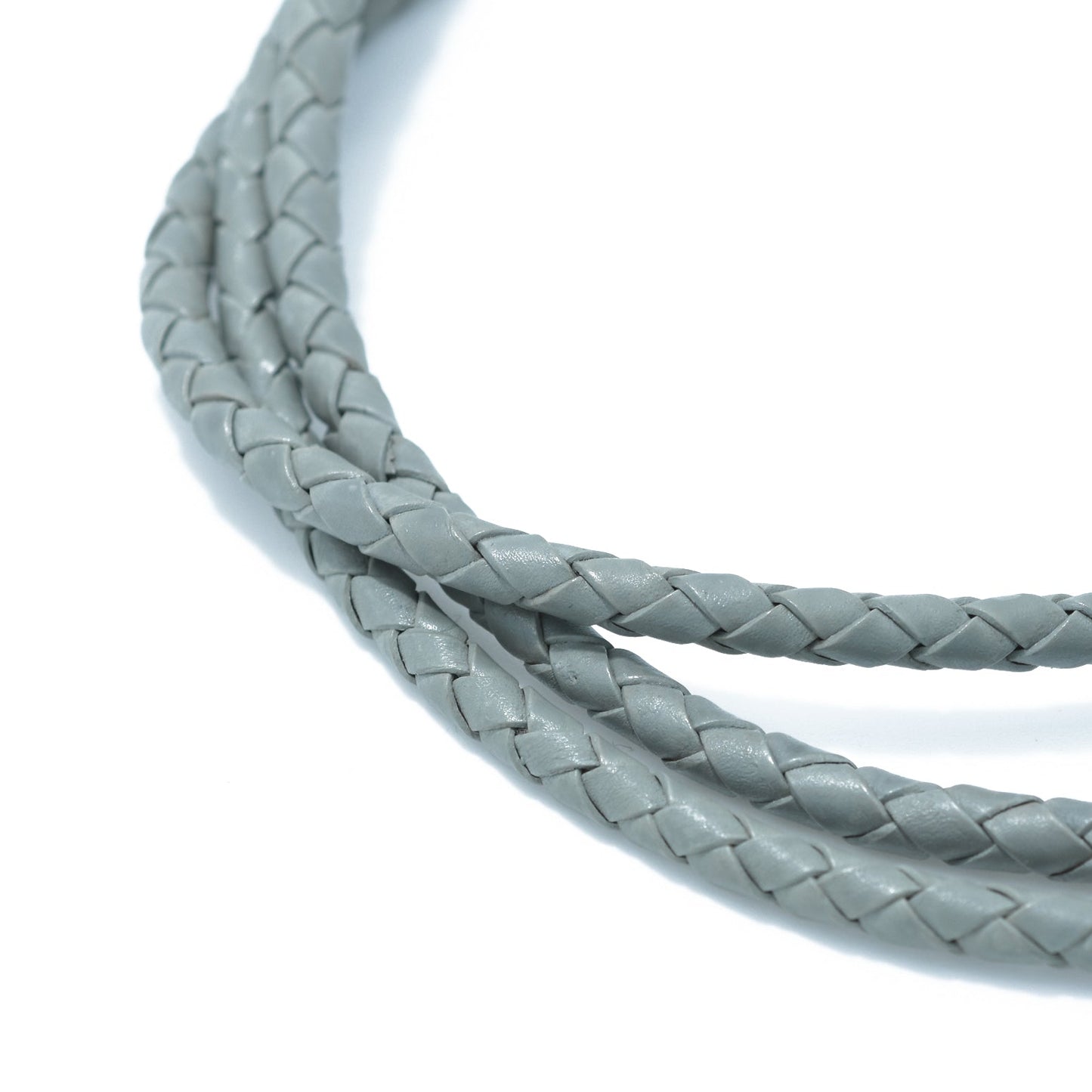 Leather cord braided bolo dusky pink 1m / Ø 5mm