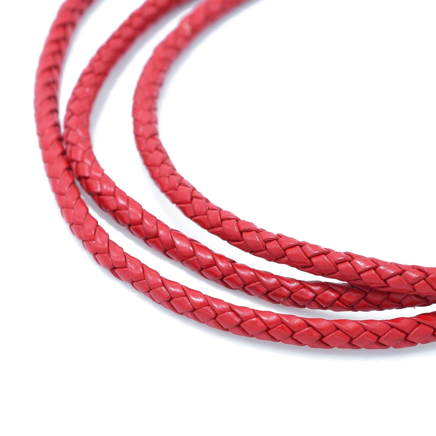 Leather cord braided bolo dusky pink 1m / Ø 5mm